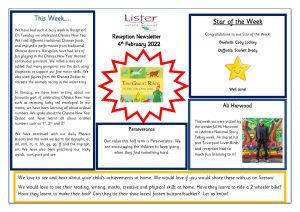 thumbnail of Reception Newsletter 4th Feb 22