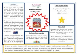 thumbnail of Reception Newsletter 20th May 22 2