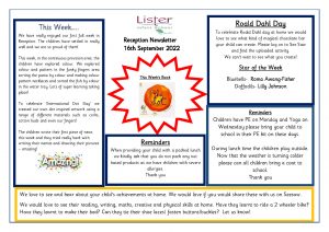 thumbnail of Reception Newsletter 16th Sep 22