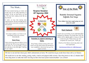 thumbnail of Reception Newsletter 23rd Sep 22