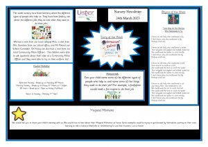thumbnail of Nursery Newsletter 24th March 23