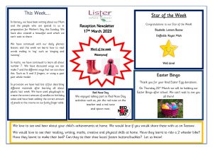 thumbnail of Reception Newsletter 17th Mar 23