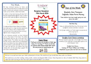 thumbnail of Reception Newsletter 15th Mar 24