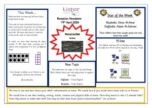 thumbnail of Reception Newsletter 19th Apr 24