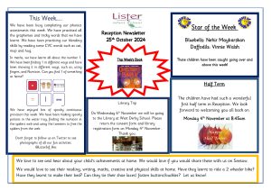 thumbnail of Reception Newsletter 25th Oct 24