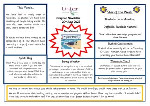 thumbnail of Reception Newsletter 20th Jun 25