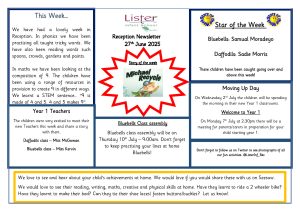 thumbnail of Reception Newsletter 27th Jun 25
