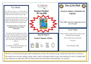 thumbnail of Reception Newsletter 18th Jul 25