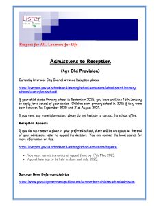 thumbnail of admissions to reception 2025