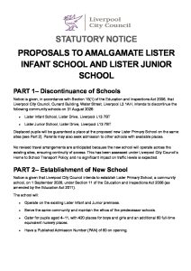 thumbnail of Proposal to amalgamate Lister Infant and Lister Junior School