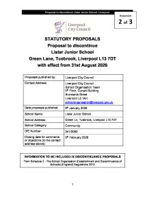 thumbnail of proposal to discontinue Lister Junior School