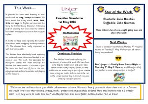 thumbnail of Reception Newsletter 1st May 26