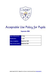 thumbnail of Acceptable Use Policy for Pupils