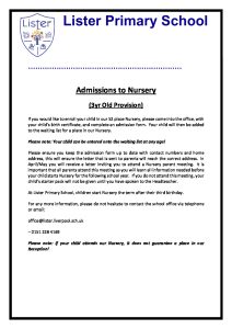 thumbnail of Admission to Nursery 27