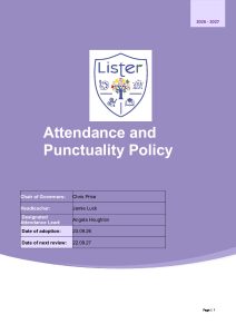 thumbnail of Attendance and Punctuality Policy